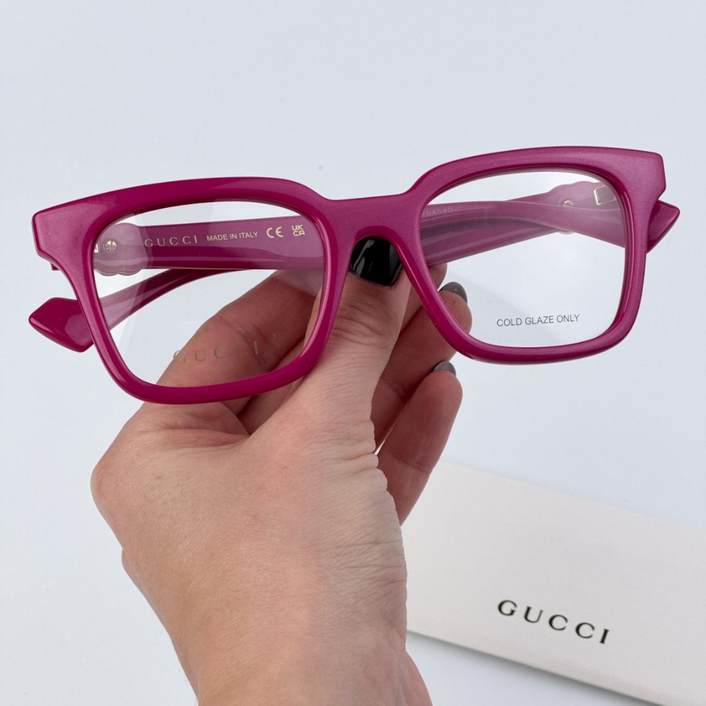 Gucci Gg1728o 004 Brand New Eyeglasses Red Pink Square Women
